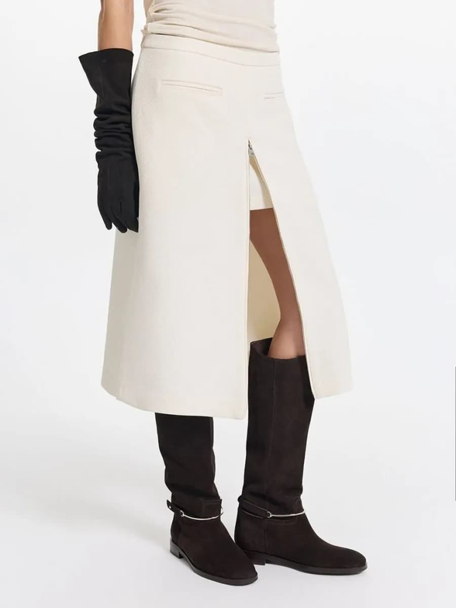 Юбка миди с акцентной молнией