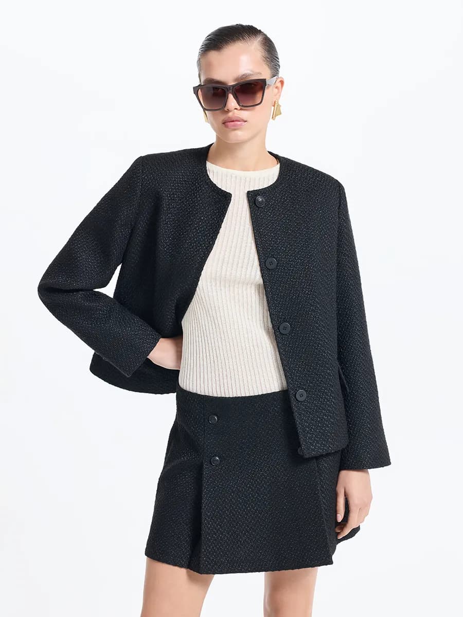 Твидовый жакет с шерстью