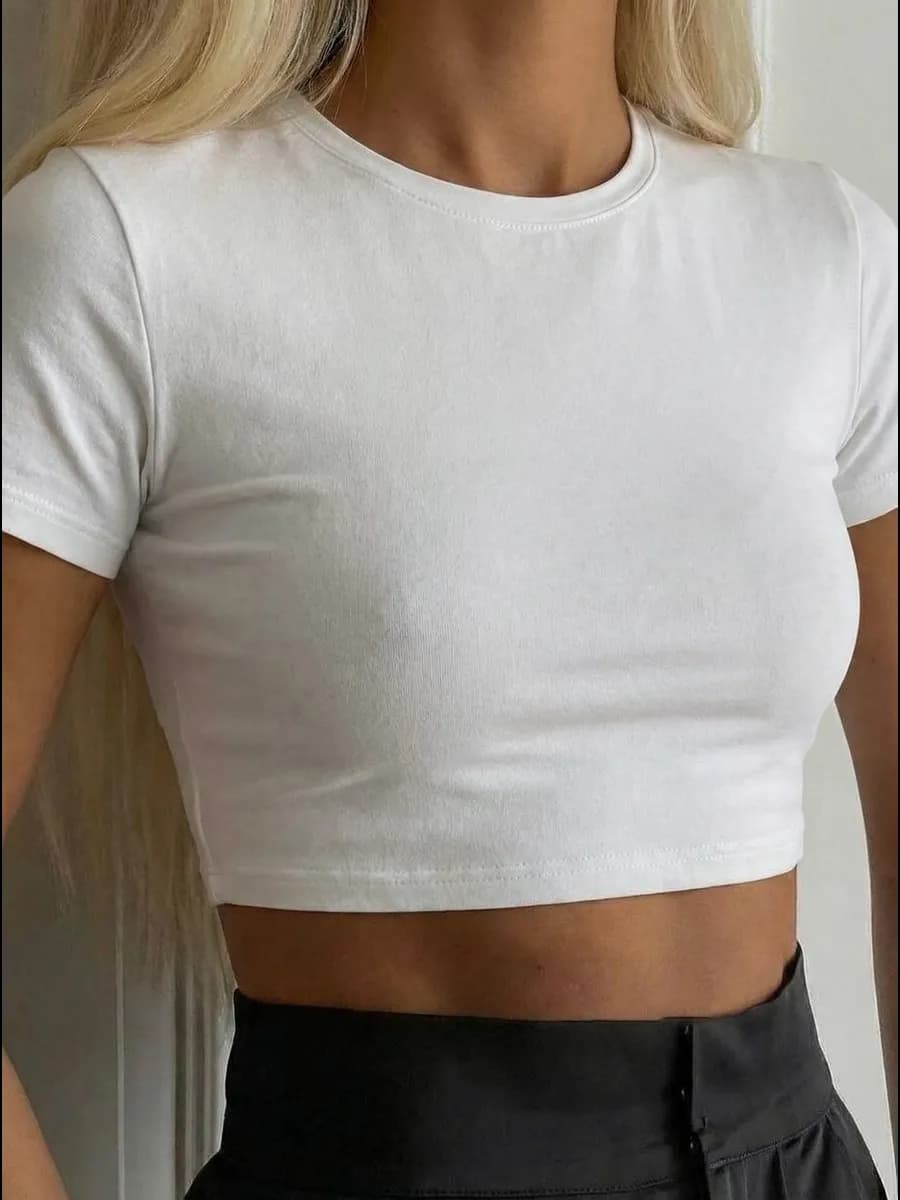 Футболка скимс базовая облегающая