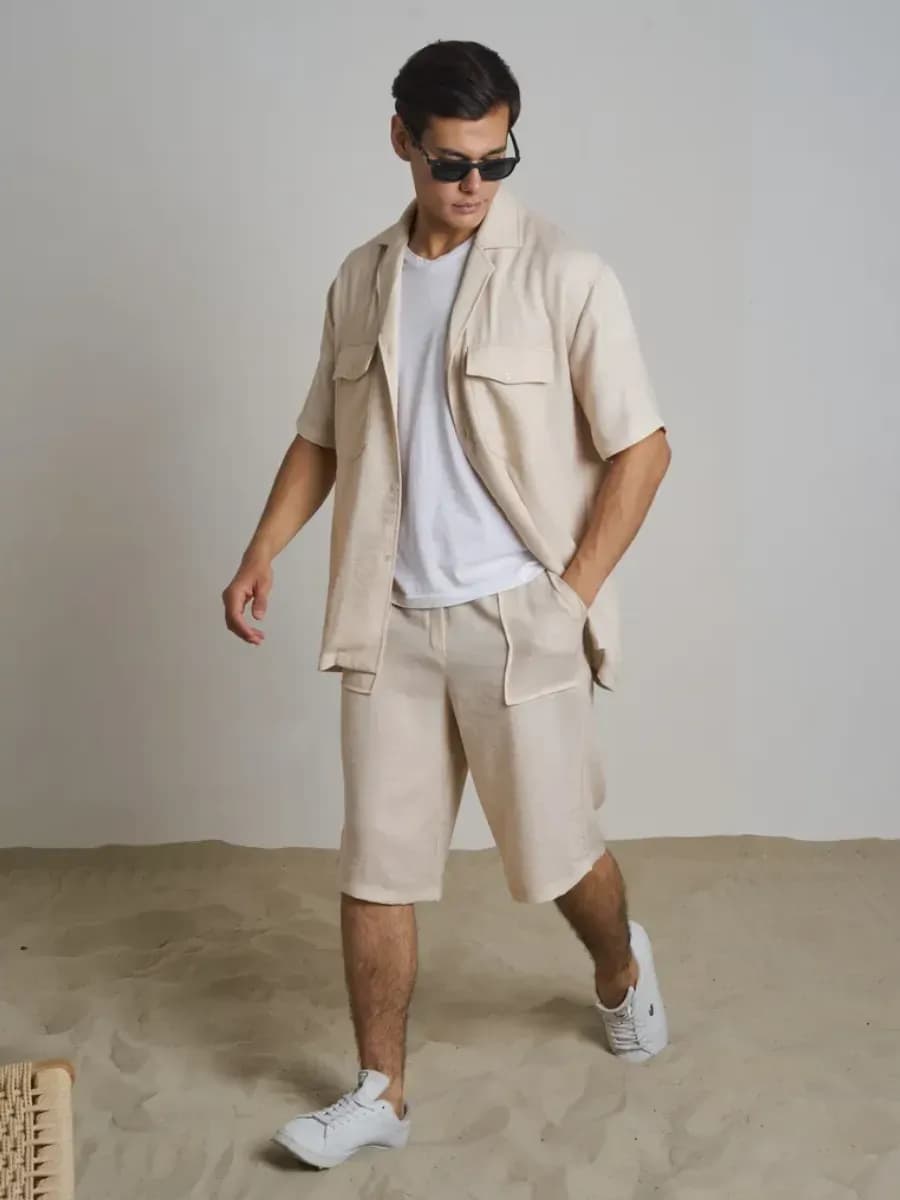 Костюм летний с шортами льняной