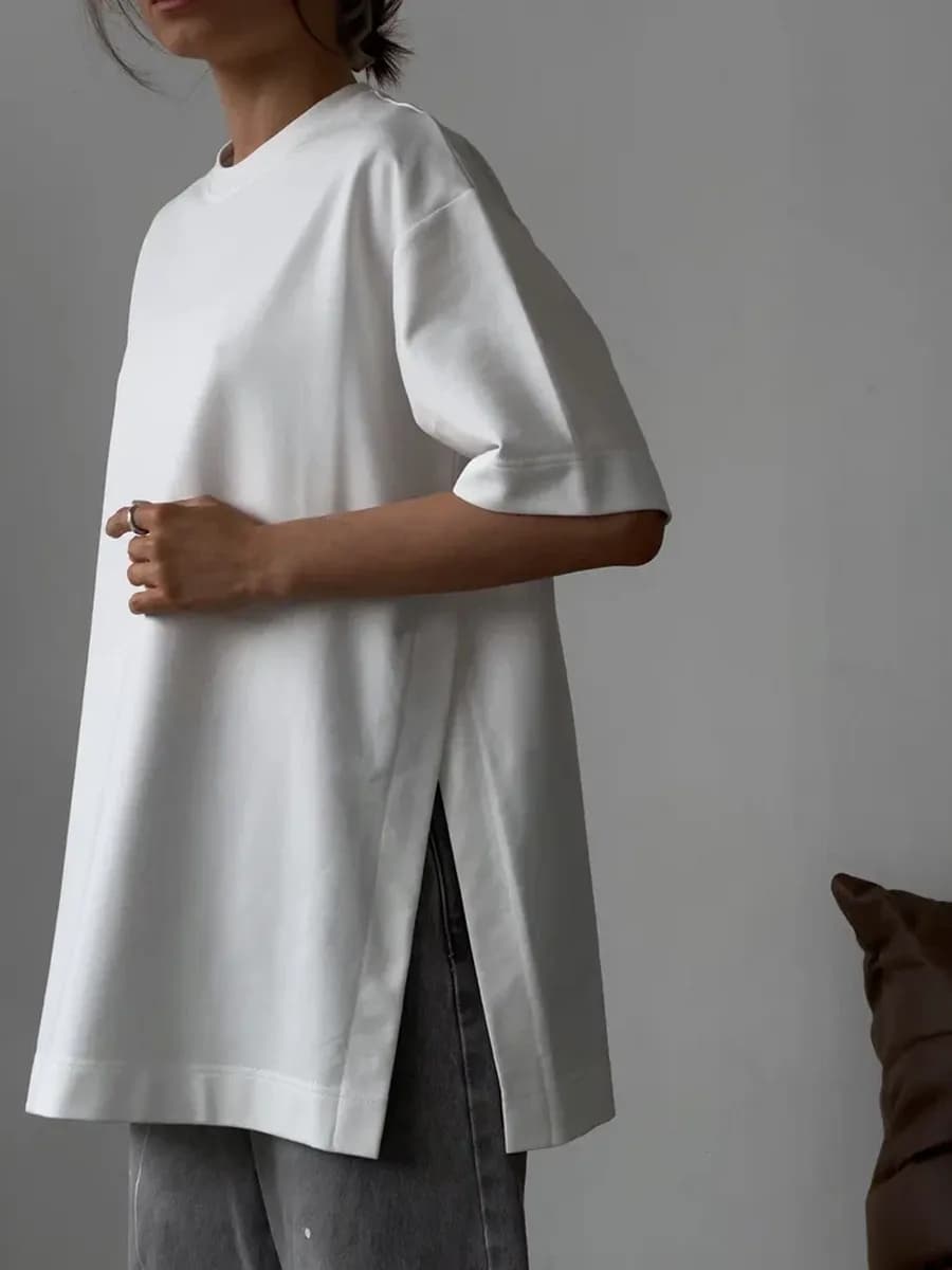 Футболка оверсайз однотонная хлопок