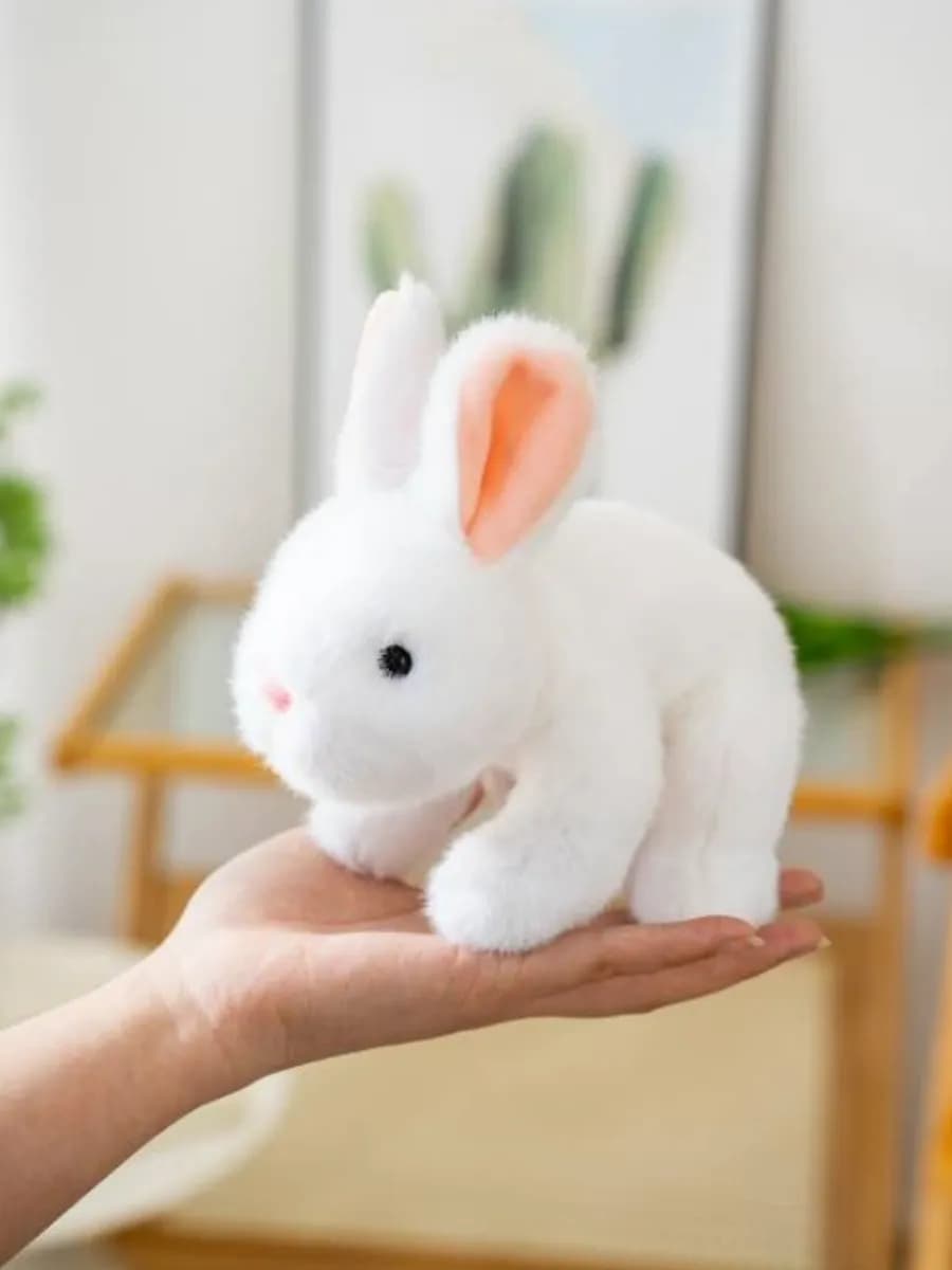 Мягкая игрушка зайка белый 18 см