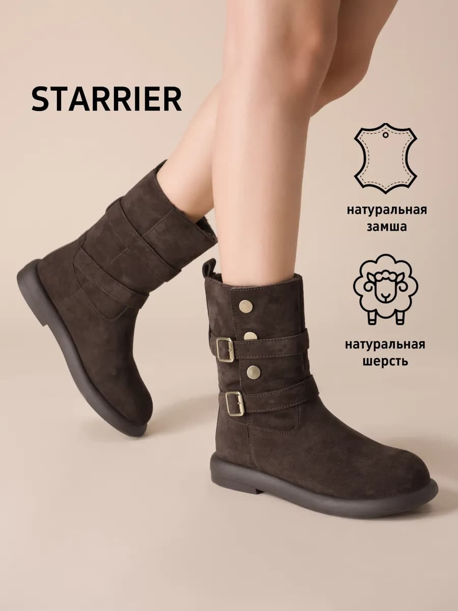 Ботинки женские зимние замшевые