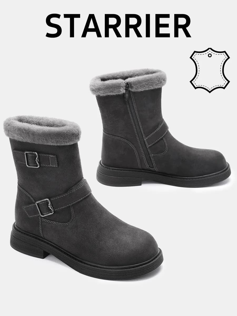 Ботинки женские зимние замшевые - фото 1