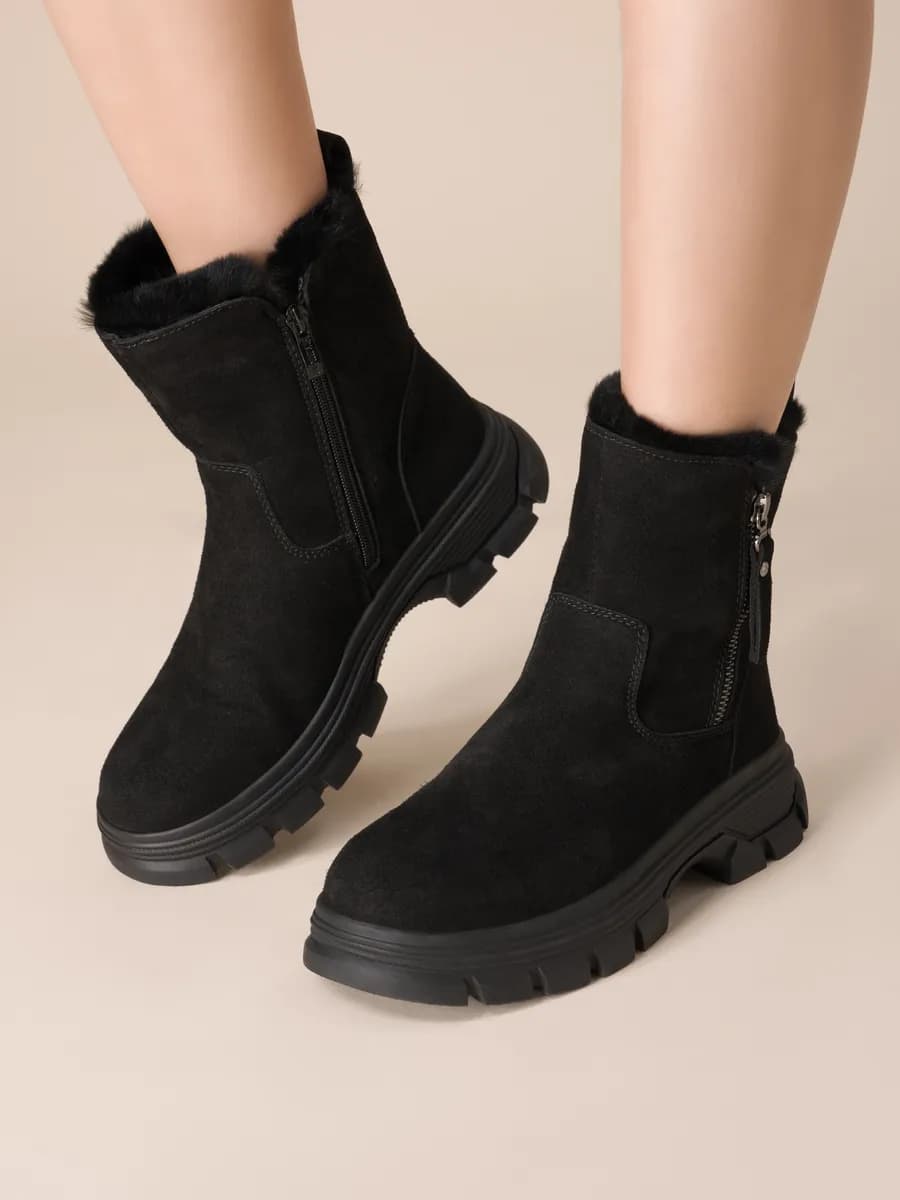 Ботинки зимние челси натуральная замша