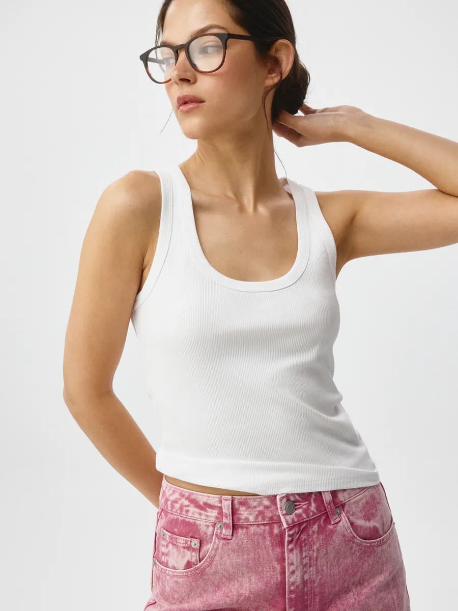 Топ AMY базовый трикотажный в рубчик