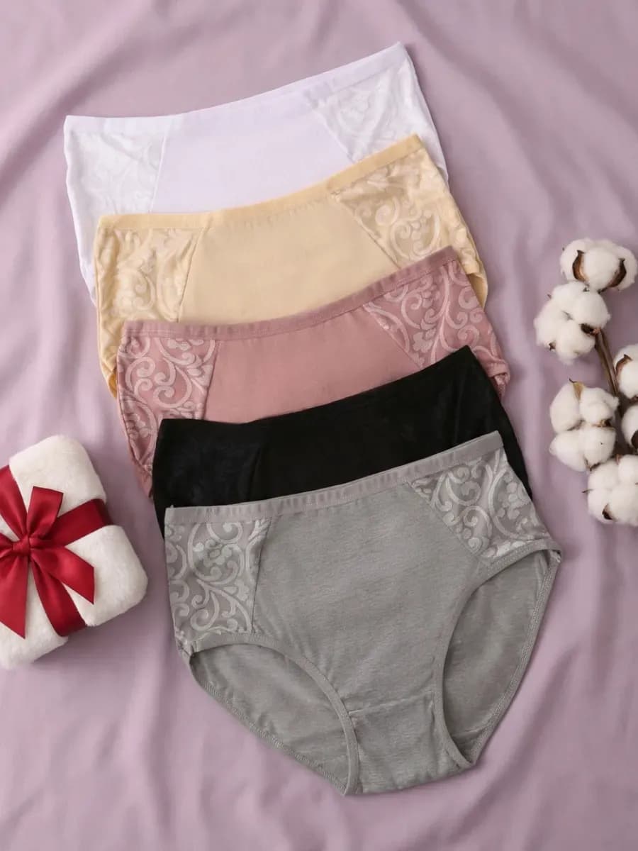 Трусы женские набор хлопок с высокой посадкой 5 шт