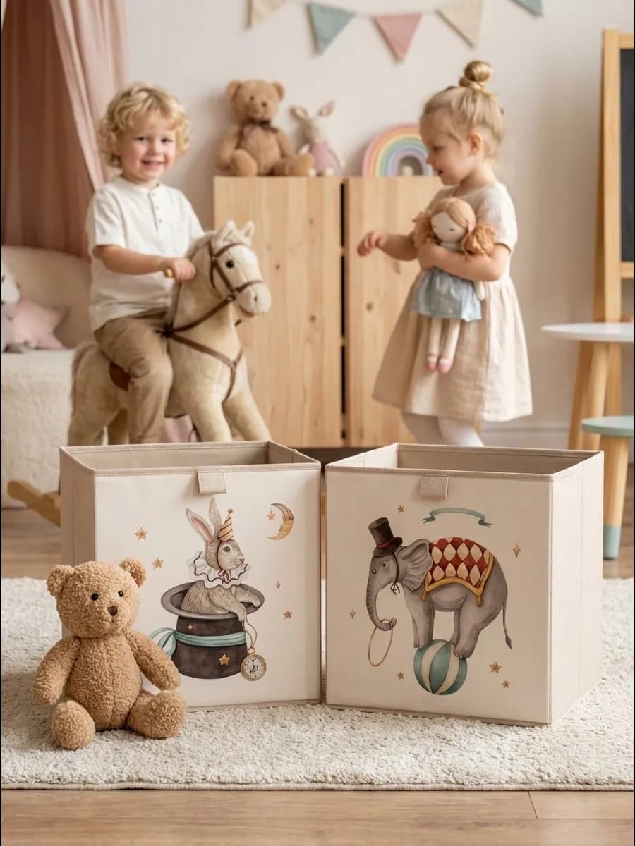 Корзина для игрушек набор 2 шт