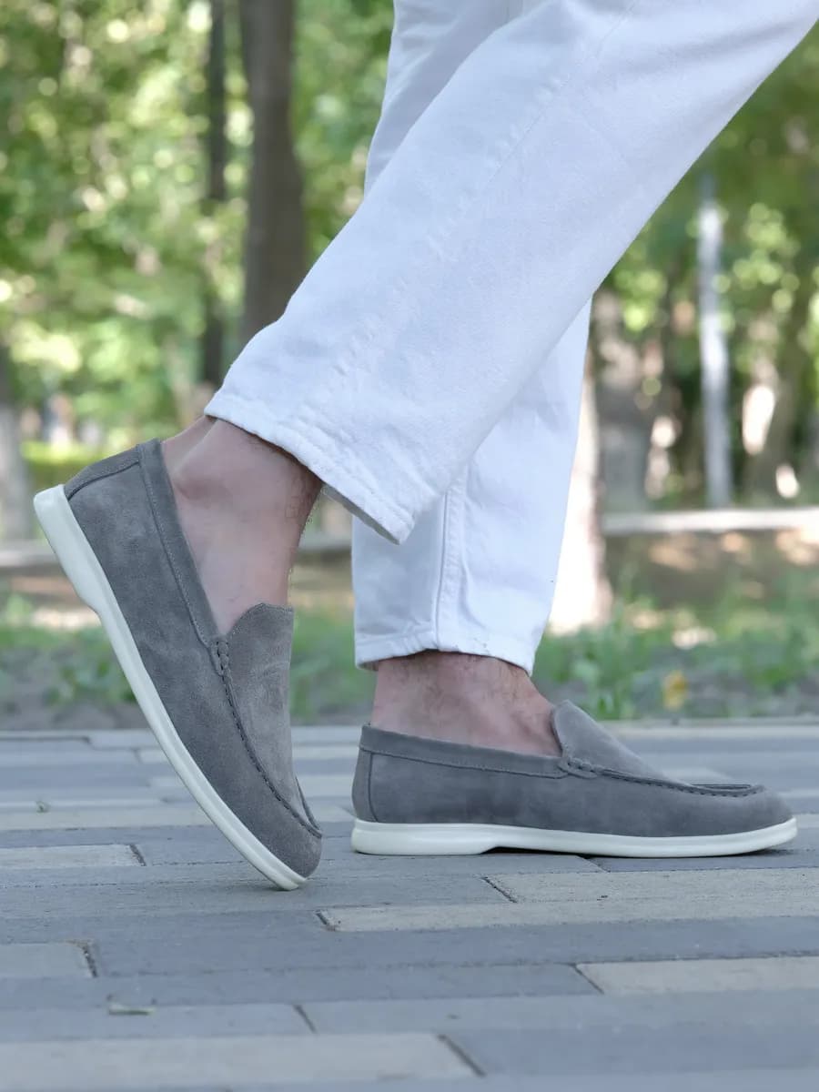 Лоферы замшевые - фото 1