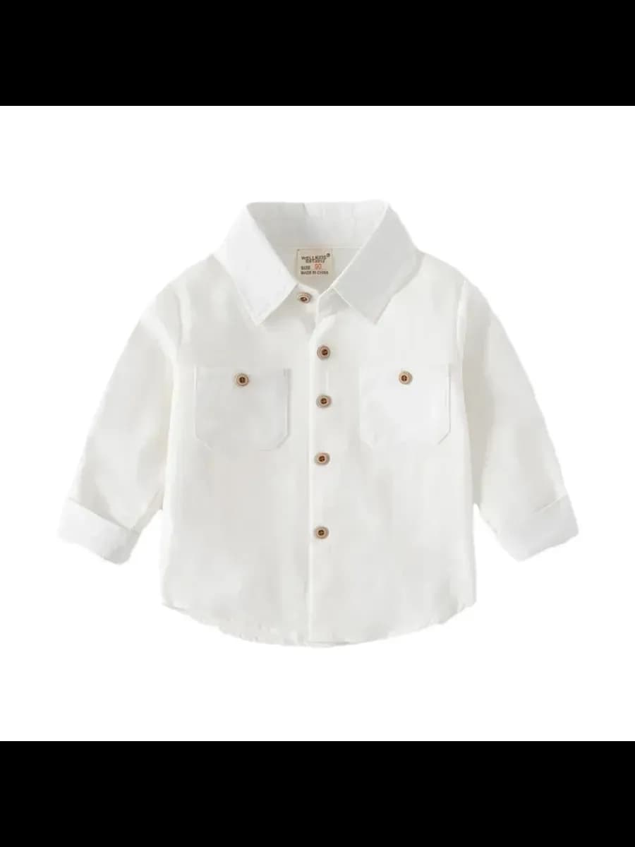 Новая белая хлопковая рубашка с длинным рукавом для мальчико…