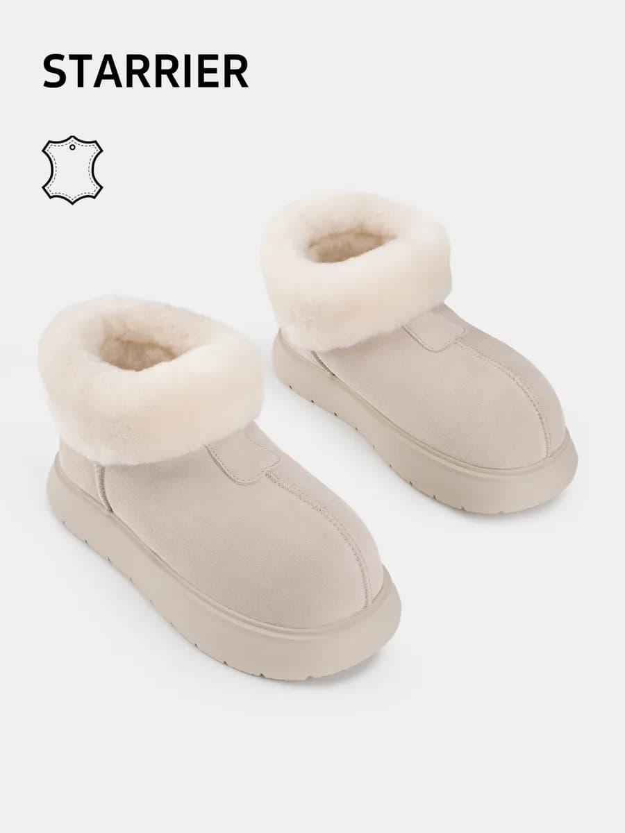 Угги зимние на платформе короткие с мехом