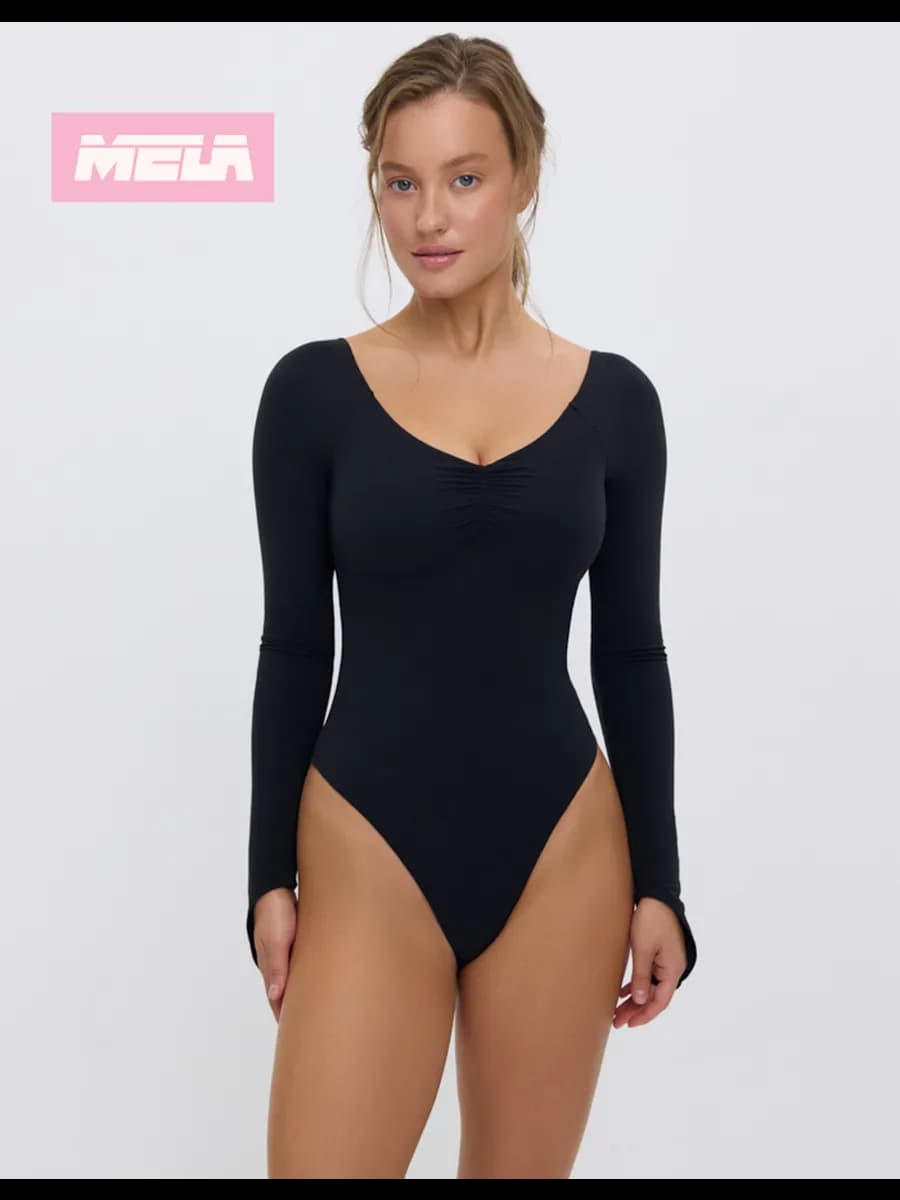 Спортивное боди с длинным рукавом