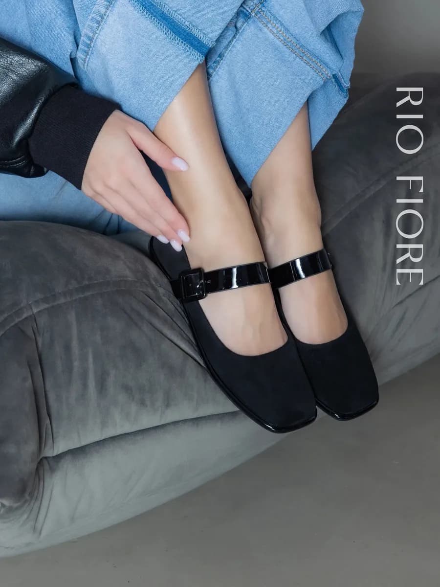 Балетки замшевые с квадратным носом мери джейн