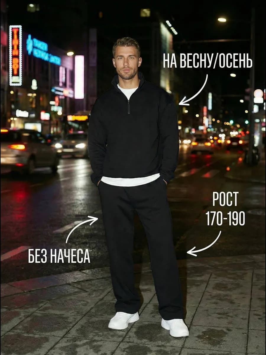 Спортивный костюм демисезонный без капюшона с замком