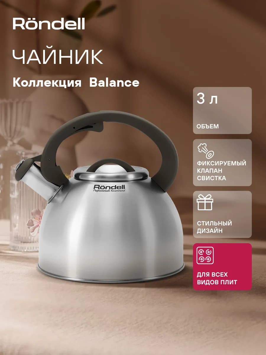 Чайник со свистком для плиты 3л RDS-434