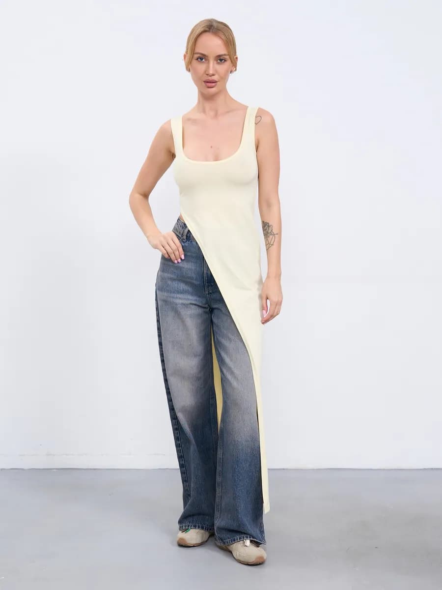 Платье туника макси вечернее с разрезом