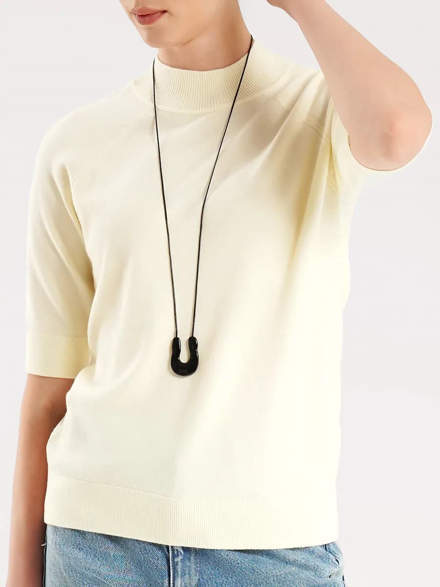 Джемпер вязаный с коротким рукавом офис