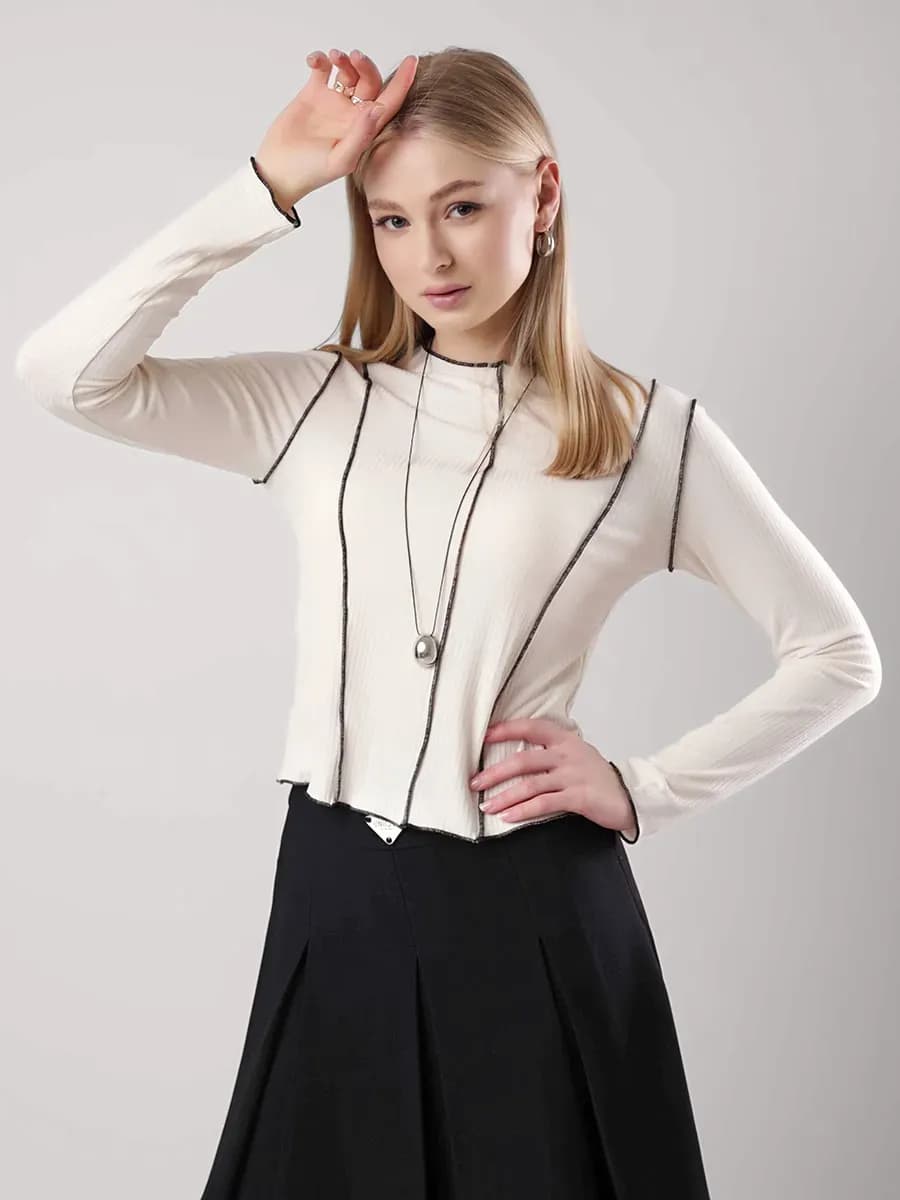 Джемпер в рубчик