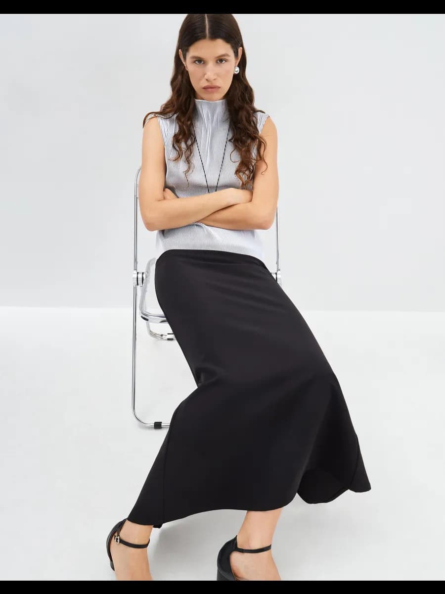 Чёрная юбка макси - фото 1