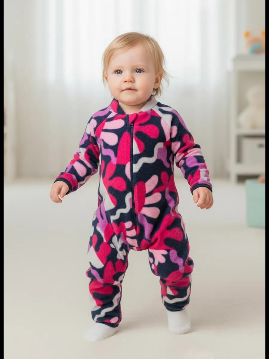 Комбинезон для малыша флисовый на молнии