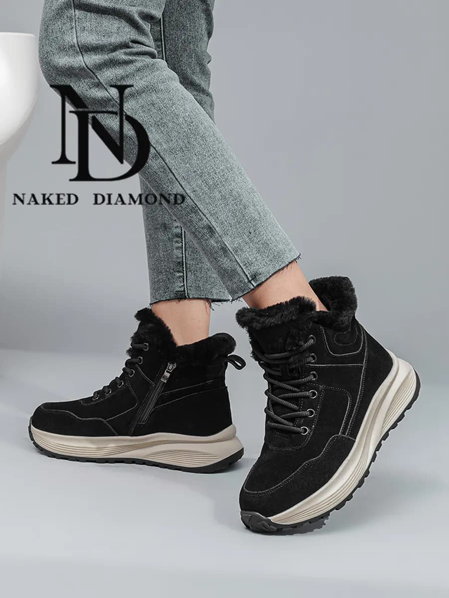 Ботинки зимние натуральная замша шерсть