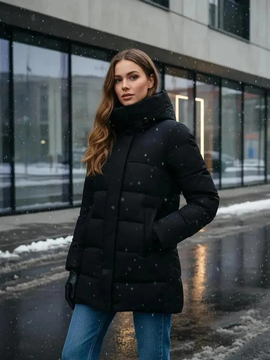 Куртка зимняя с капюшоном модная
