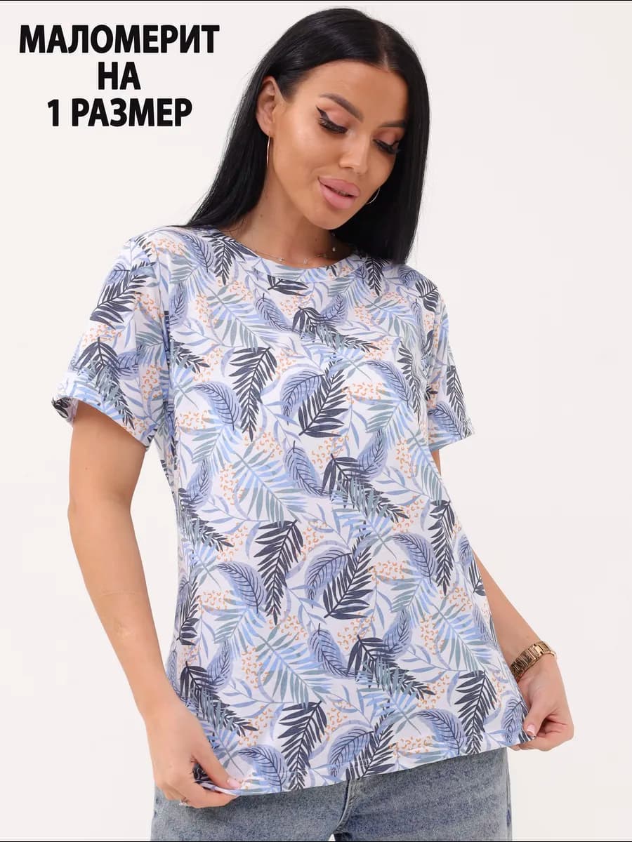 Футболка базовая женская летняя из хлопка - фото 1