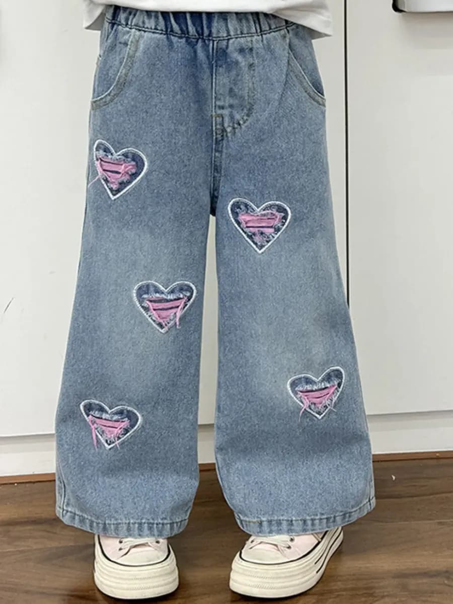 Джинсы прямые широкие на резинке