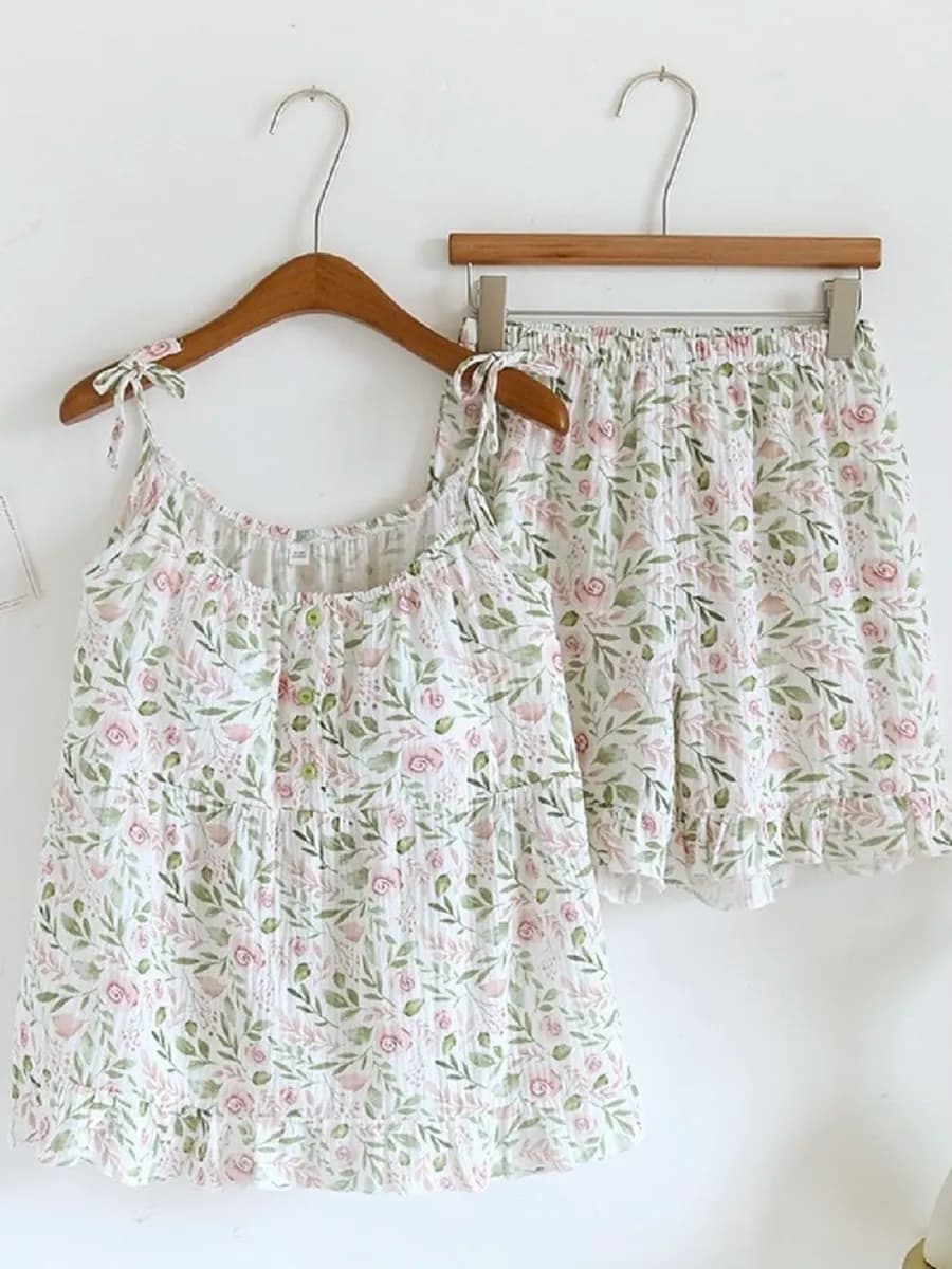 Пижама с шортами хлопок (чашечки для груди)