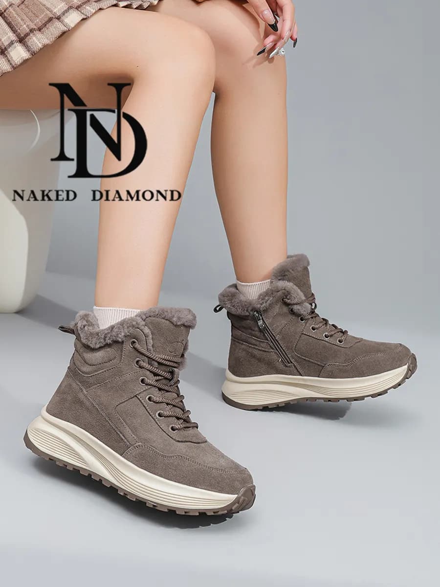 Ботинки зимние натуральная замша шерсть