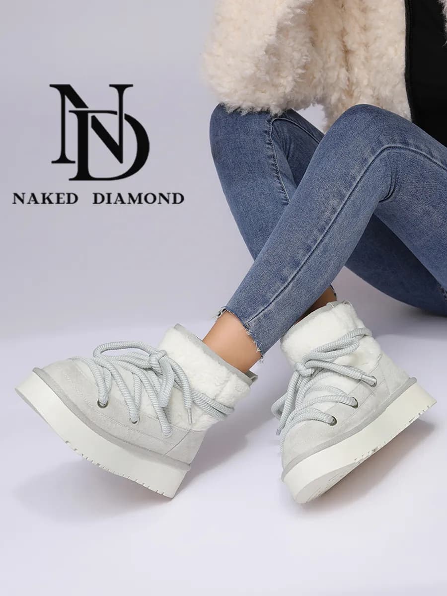 Зимние угги на платформе натуральная шерсть