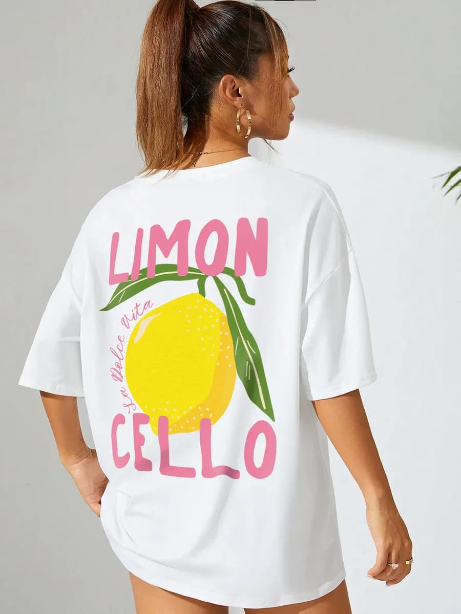Футболка оверсайз с ярким принтом Limoncello