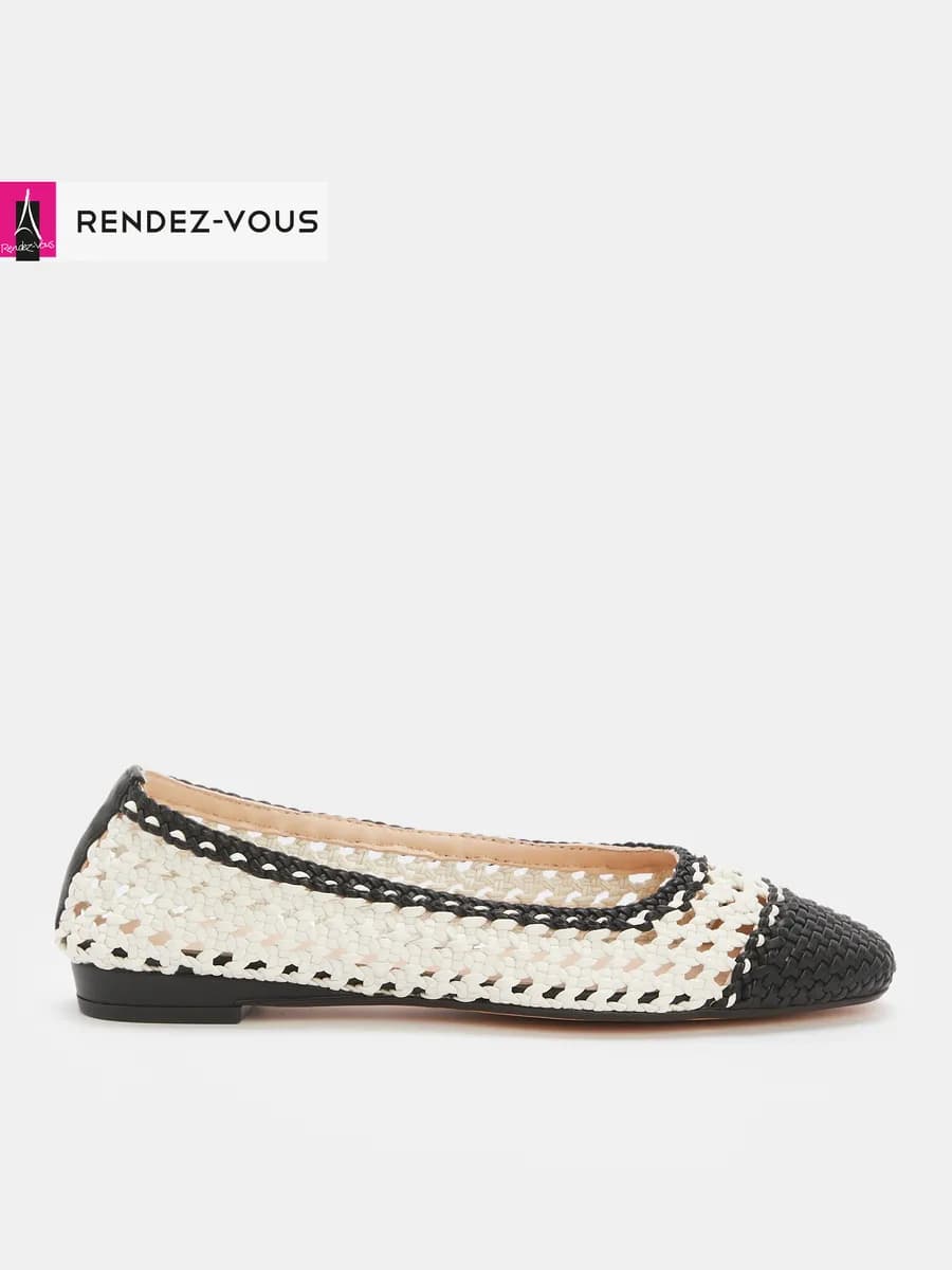 Балетки плетеные с кожаной подкладкой