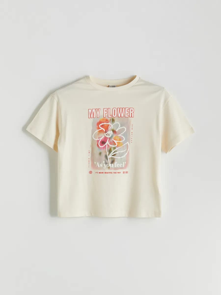 Футболка Для Девочек С Круглым Вырезом И Цветочным Принто