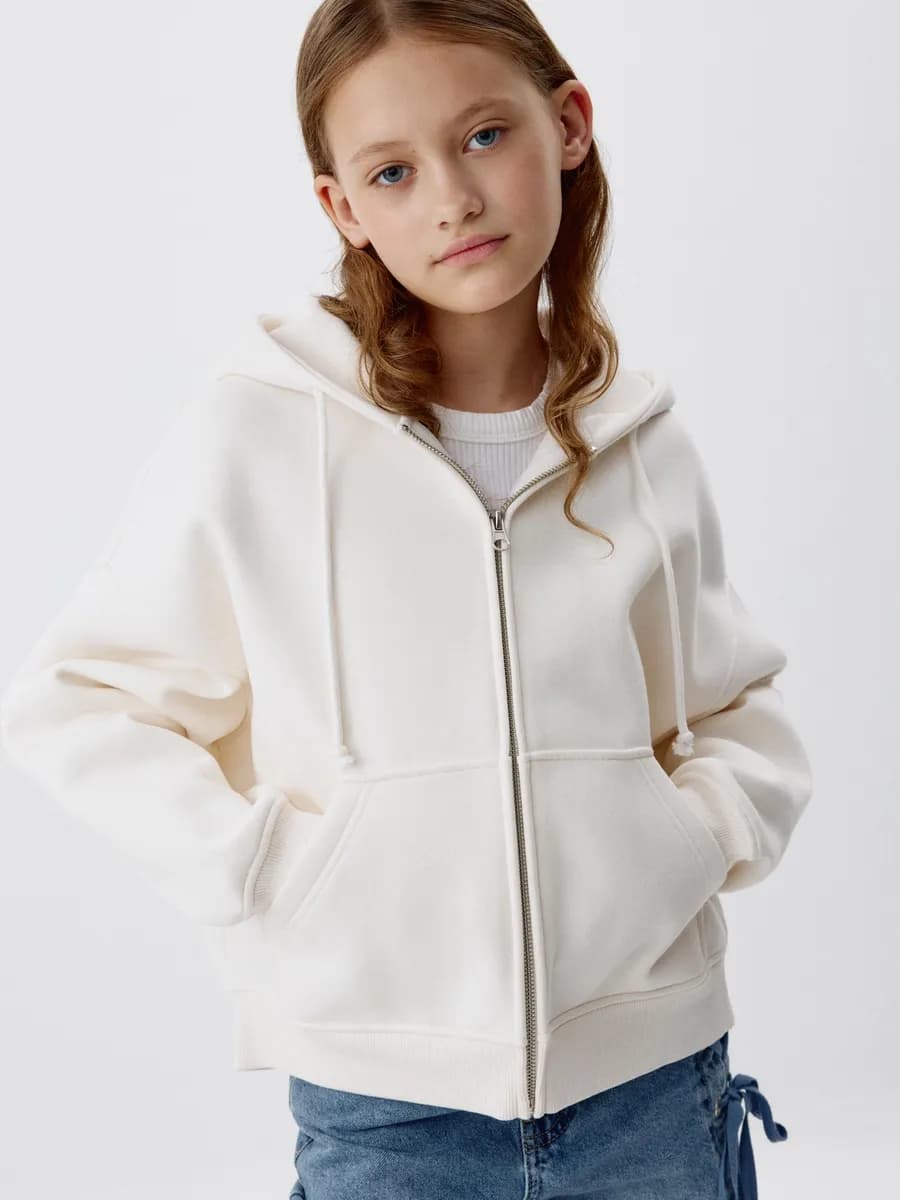 Толстовка оверсайз зипка с капюшоном спортивная для школы