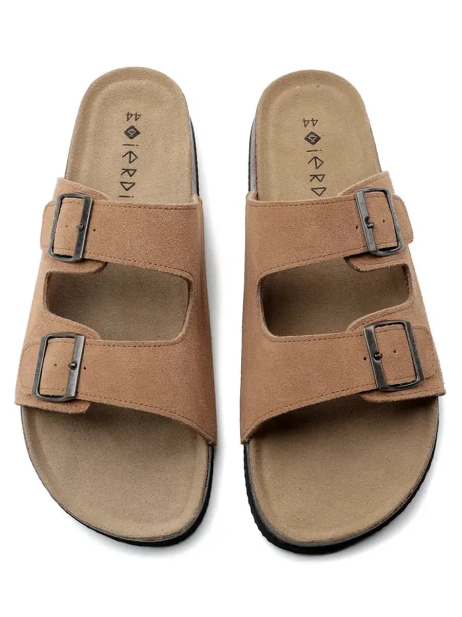 Шлепанцы замшевые Биркенштоки на застежке