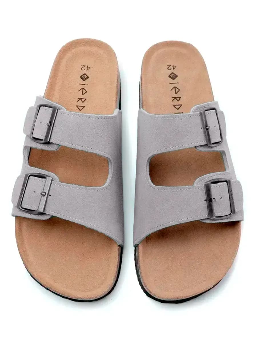 Шлепанцы замшевые Биркенштоки на застежке