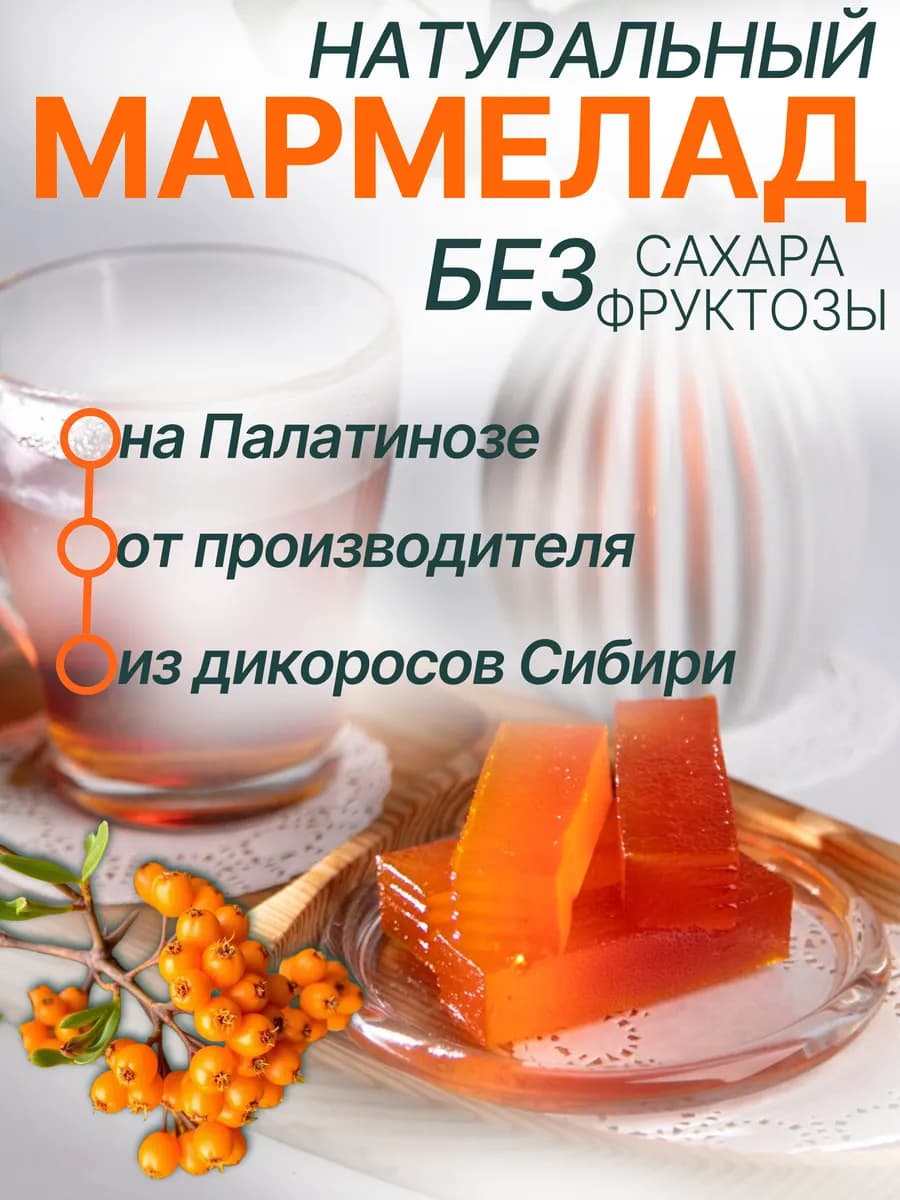 Натуральный мармелад без сахара Облепиха
