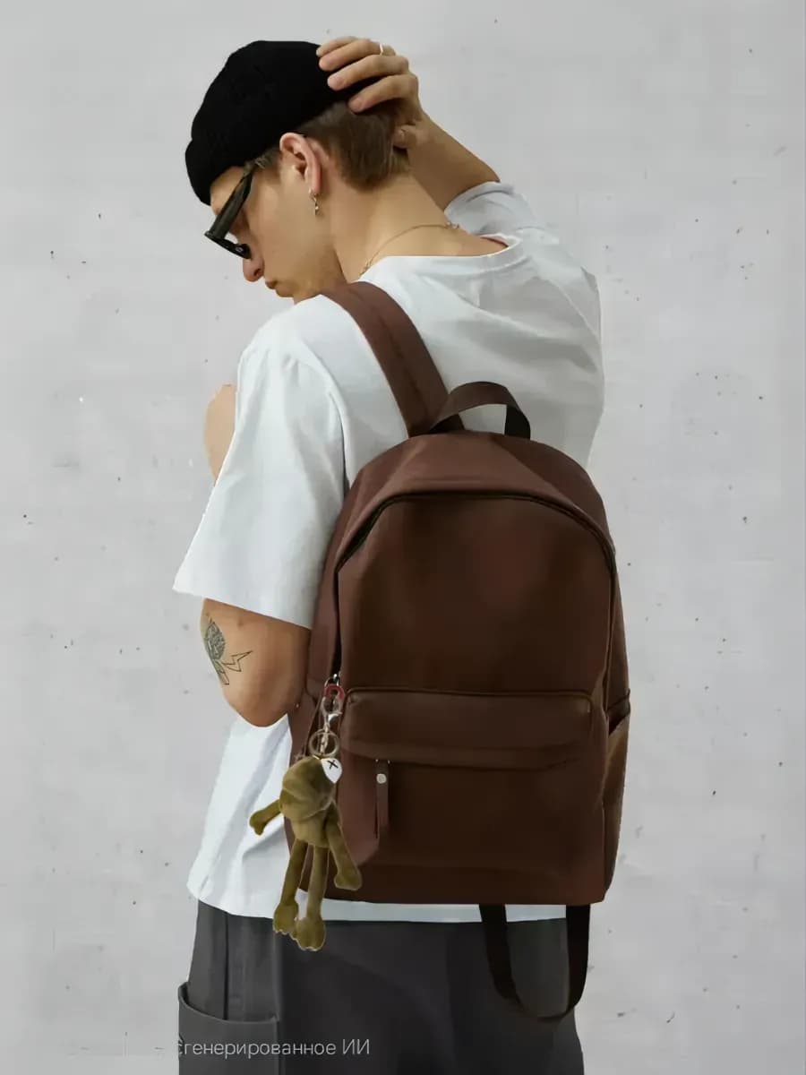 Рюкзак школьный коричневый для девочки и мальчика Хаки