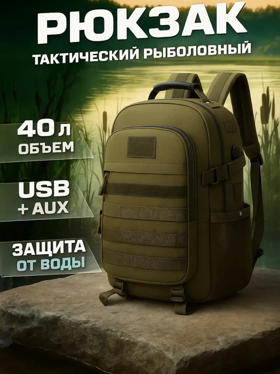Рюкзак мужской тактический зеленый армейский