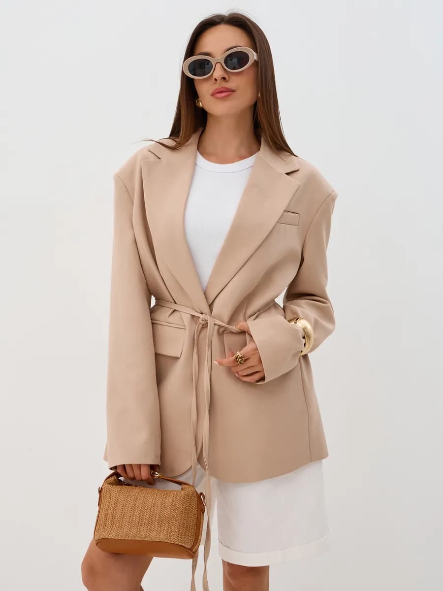 Пиджак с мужского плеча оверсайз удлиненный