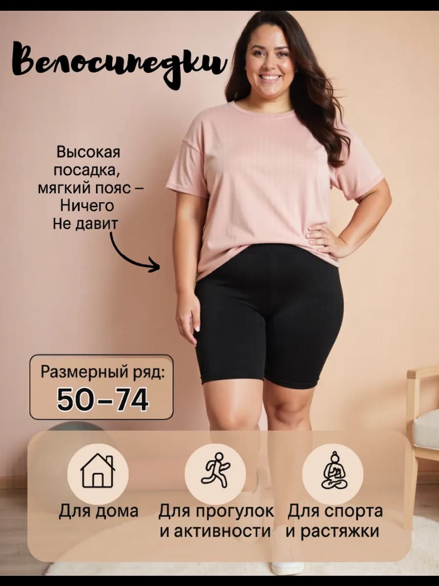 Велосипедки больших размеров черные