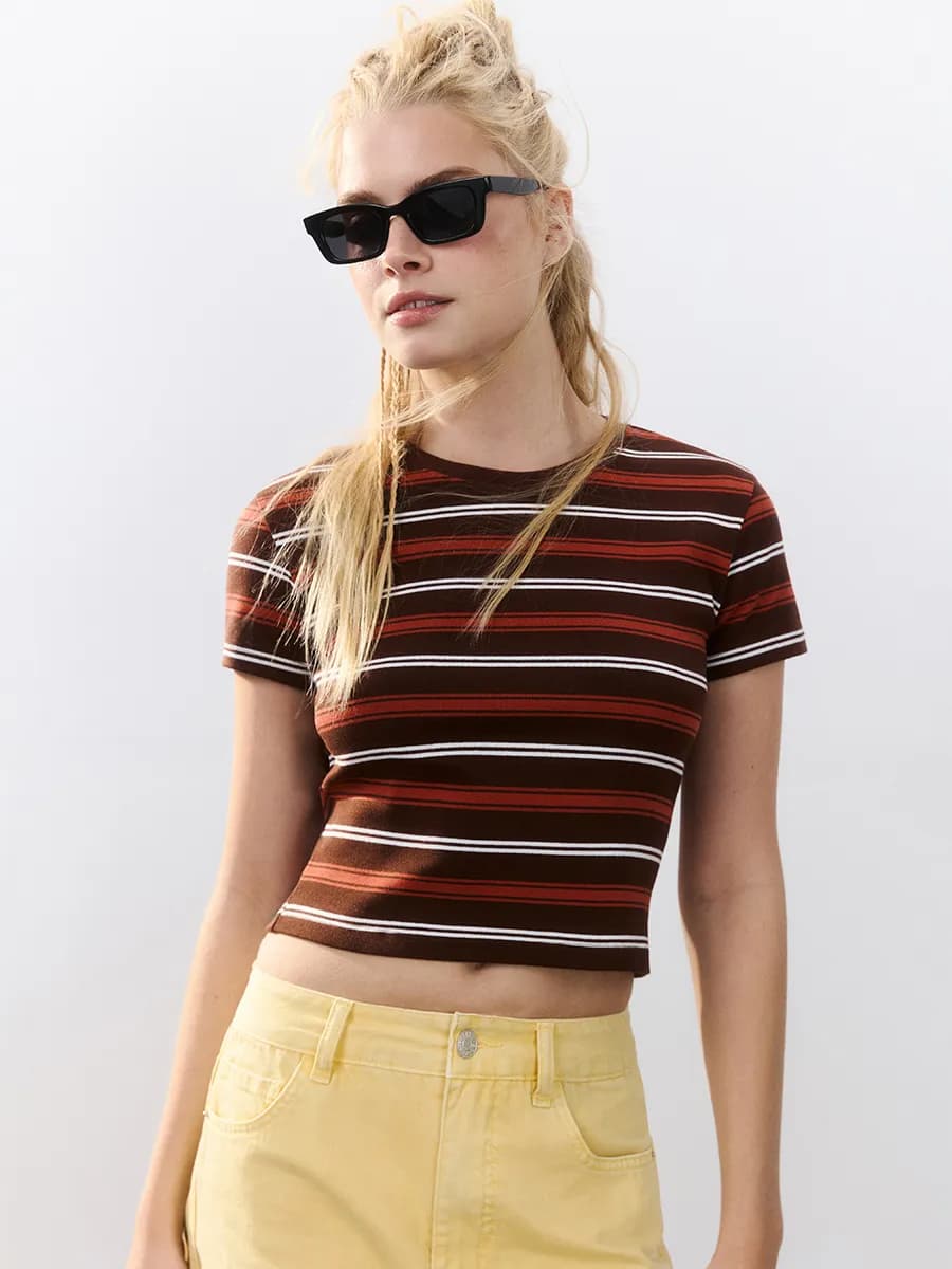 Футболка-топ в полоску - фото 1