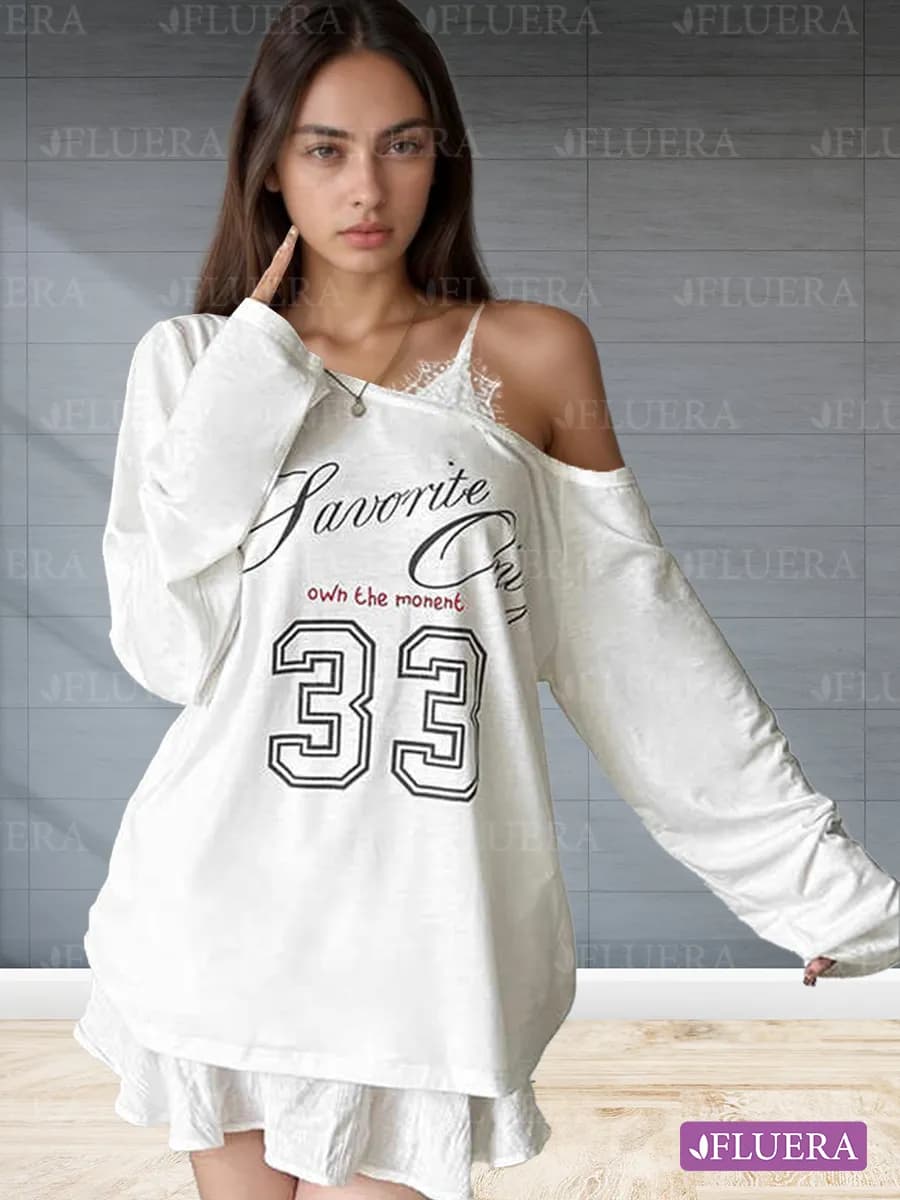 Топ лонгслив оверсайз с принтом - фото 1