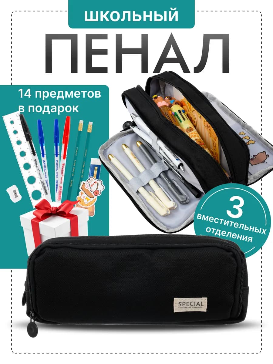 Пенал школьный вместительный подростковый