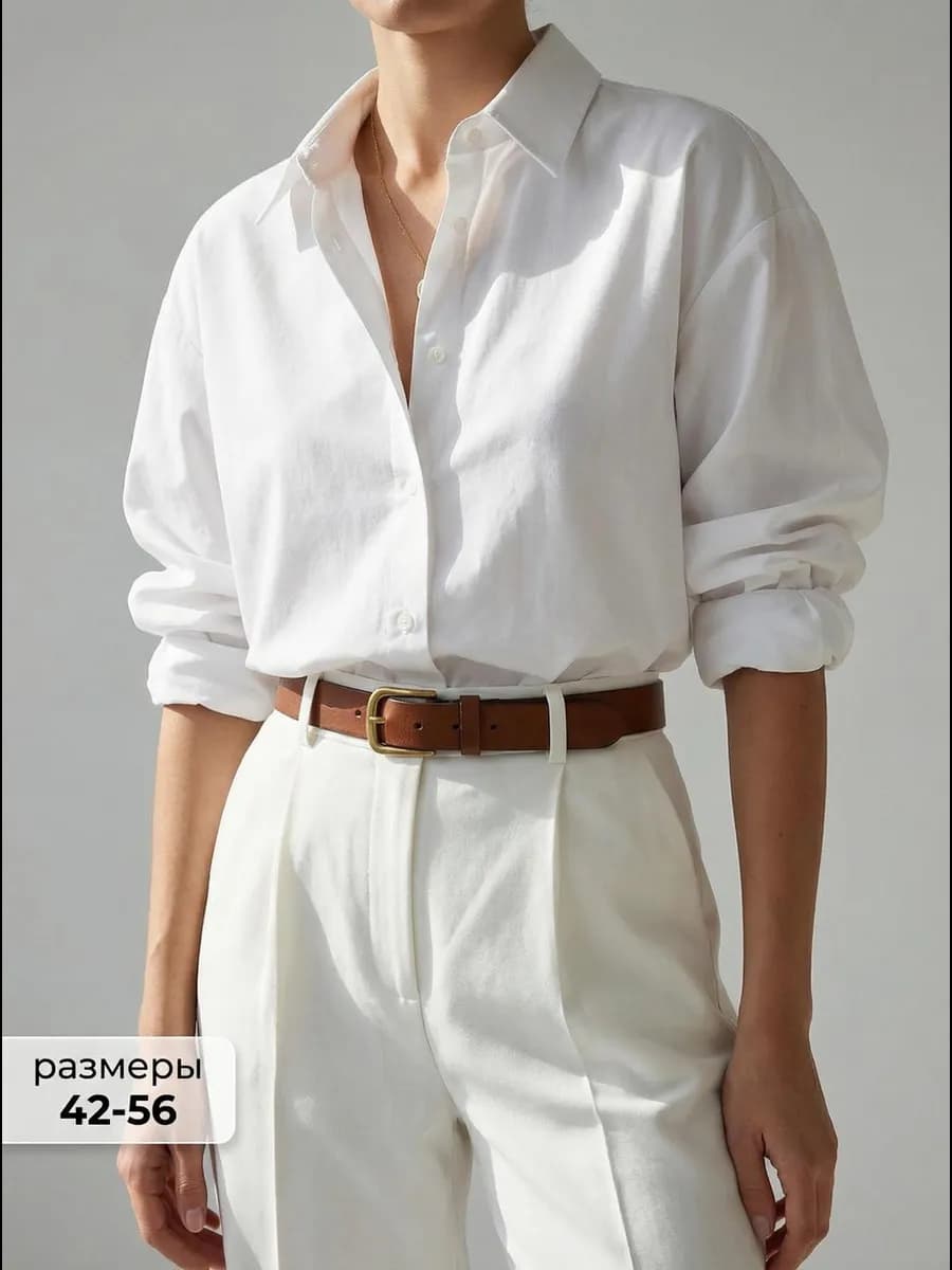 Рубашка базовая оверсайз хлопковая