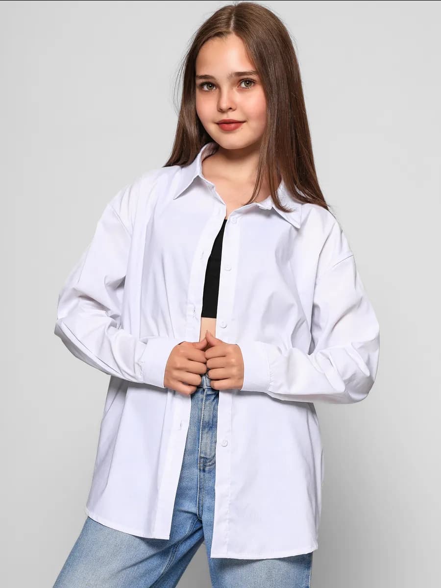 Рубашка школьная оверсайз