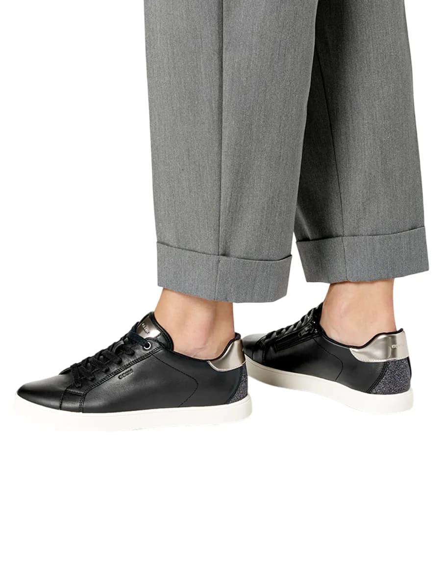 Кеды из комбинированной кожи с простёжкой взрослые