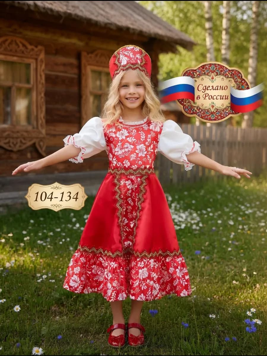 Карнавальный костюм русский народный Любава для девочки
