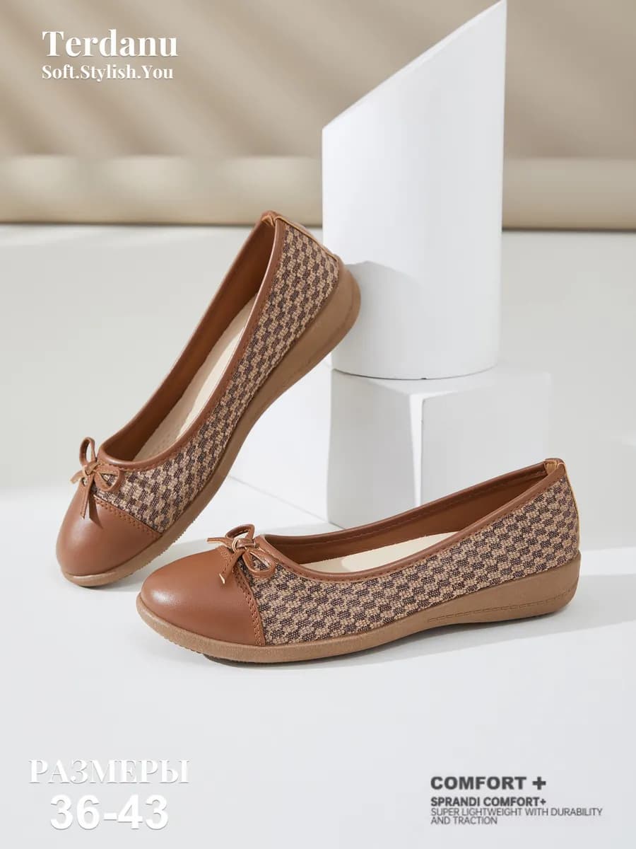 Балетки на танкетке с бантом туфли комфорт офисные